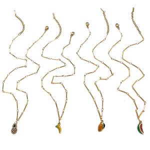 Bright Tropical Charm Necklace Stainless Steel Adjustable Chain Casual Fashion For Everyday Style