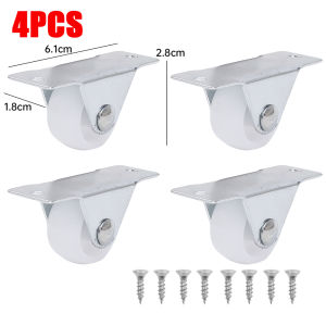 4pcs 1inch đồ nội thất nhẹ bánh xe dẫn hướng phẳng công nghiệp bánh xe bánh xe nhỏ dày tấm không xoay định hướng cố định bánh lăn hộp công cụ