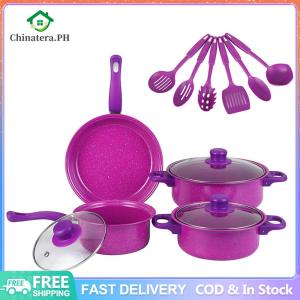 13 Pieces Cookware Pot Set with Stay Cool Handles with Glass Lids Suitable for Induction Cookers