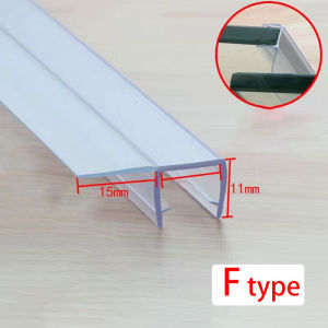 Shower Screen Seal Strip PVC Door Bath Shower Seal Strips for 6~10mm Glass 8-15mm Gap Glue-free Waterproof Weatherstrip