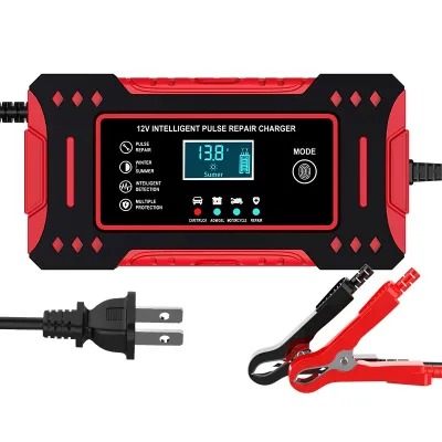 เครื่องชาร์จแบตเตอรี่รถยนต์ ชาร์จหลากหลายรถยนต์และมอเตอร์ไซค์ 12V6A เครื่องชาร์จอัจฉริยะและซ่อมแบตเตอรี่รถยนต์ เครื่องชาร์จแบตเตอรี่อัจฉริยะ Car Battery Charger