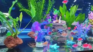 Aquarium Landscaping Decor Set Resin Coral Conch Shell Rockery Artificial Plants Fish Tank Hideout