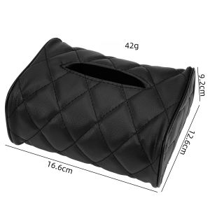 Universal PU Leather Car Tissue Box Rectangle Napkin Storage Bag Organizer Container Seat Back Paper Holder Easy Installation