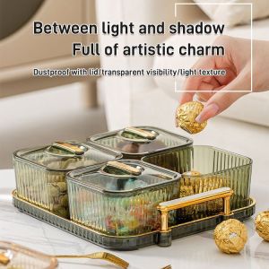 Fruit Tray Light luxury transparent fruit plate Fruit Snacks Nuts Holder Tray Food Dessert Organizer