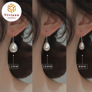 Viviann Original Design S925 Sterling Silver Earrings Womens Vintage Pearl Drop Pearl Dangle Earrings For Women Luxury Exquisite Silver Drop pearl Earring Party Jewelry For Wemon Wedding Gift