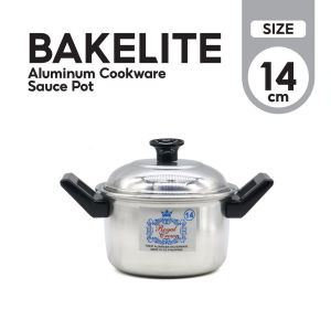 Royal Crown Aluminum Sauce Pot with Bakelite Handle Durable Kitchen Cookware with Lid Heat Resistant Cooking Pot for Soup Noodles Kitchen Home Multiple Sizes