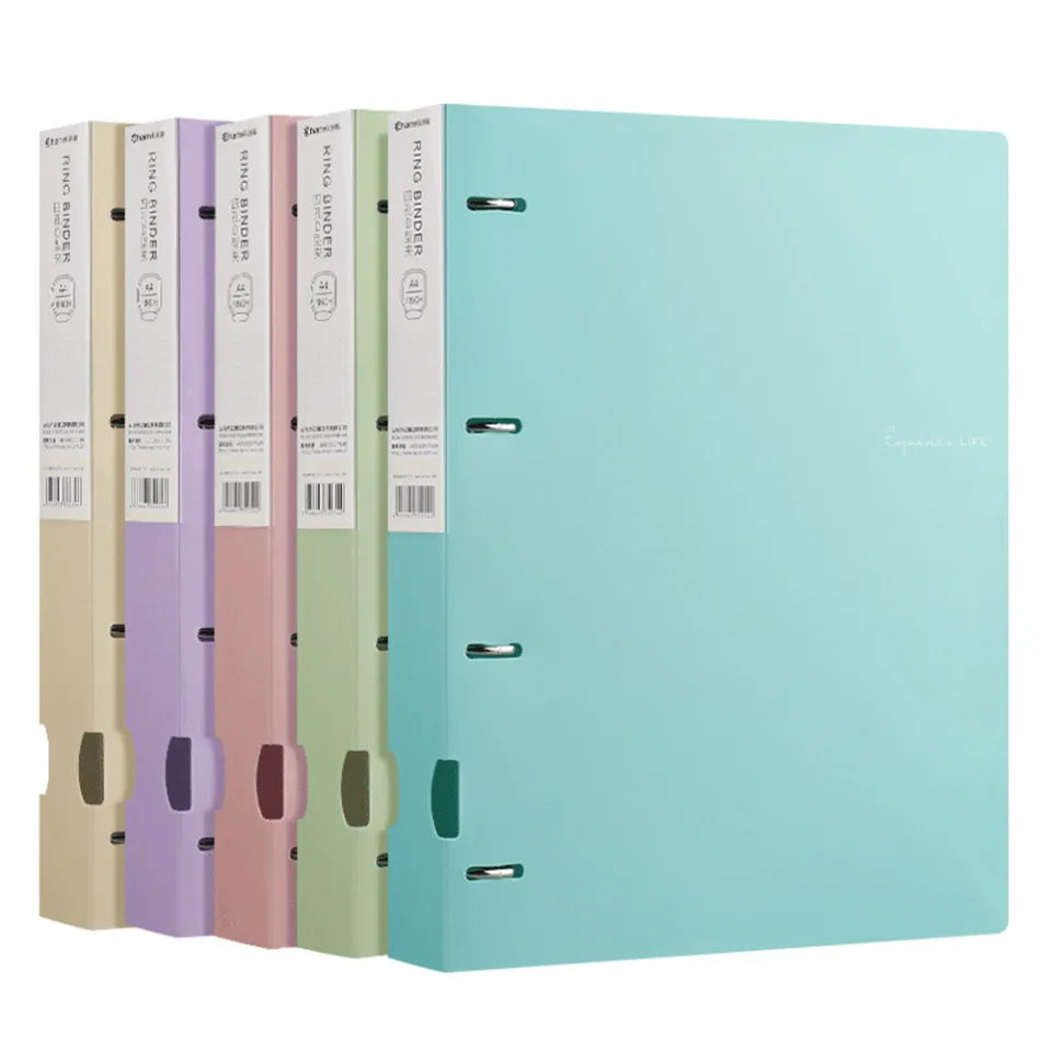 4 Hole Binder Folders A4 File Folders 4 Hole Binder Folders Document Ring Binder  Folder Display Book Morandi Color Waterproof Office School Supplies  Document Storage Bag Insert File Folder