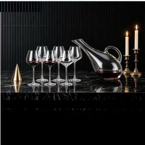 Bình thở rượu vang Decanter hình cổ ngỗng Dung Tích 2L Tặng kèm 6 Ly Vang 430 ML Cao Cấp
