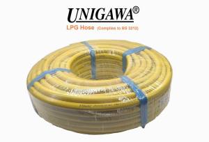 UNIGAWA - Yellow Double Layer LPG Hose ( No of Feet + Clips x 2 ) | Gas Hose |