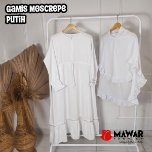 Gamis Putih Manasik Dewasa /  Gamis Syari Putih Syari / Gamis Busui Ibu Muda Terbaru