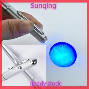 SQ Stationery [Flash Sale] Creative Magic LED UV Light Ballpoint Pen Invisible Ink Pen Secret Message Writing Drawing Pen Ballpoint Pens Kids Toy School Office Supplies