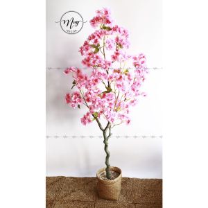 Cây giả Cây hoa Đào cốm trưng tết cao 1m4 1m5