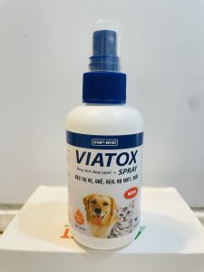 Viavet Viatox Spray (100ml) Dùng khi ve ghẻ giận bọ chét ruồi muỗi mạt gà dùng trong thú y