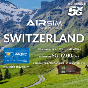 AIRSIM Reusable Global Travel Prepaid SIM - Switzerland