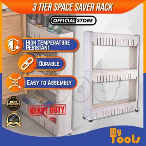 Mytools 3 Tiers Space Saver Slim Slide Storage Kitchen Toilet Bathroom Rack w Wheel