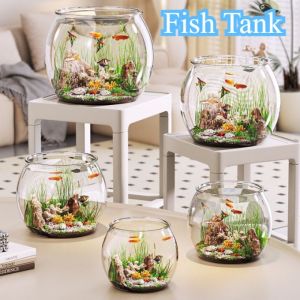 8 Sizes Fish Bowl Plastic Hight-Transparent Aquarium Fish Tank Micro Landscape Desktop Decoration