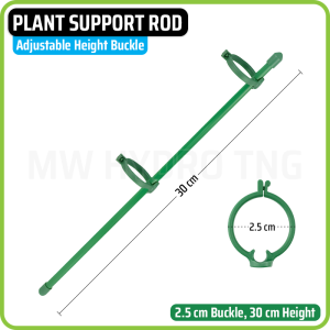 3 Pcs - Plant Support Rod with Adjustable Height Buckle Ring - 6 mm Hollow Fiberglass | Tiang Penyangga Penopang Tanaman