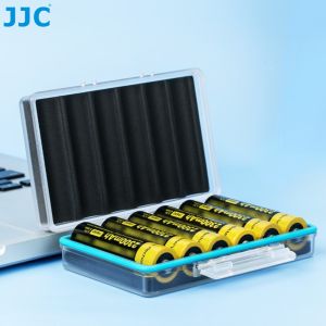 JJC 18650 Battery Storage Case 6 Slots 18650 Battery Box Holder Water-resistant Shockproof Protectective Box for Storing and Preventing 18650 Batteries Short Circuit Camera Flash Batteries Holding Box