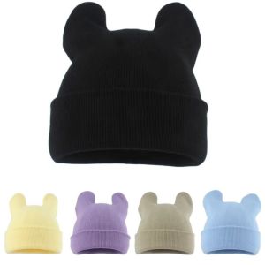 NEXTYOO Keep Warm Cat Ear Kids Beanie Hat Punk Gothic Y2K Harajuku Winter Knit Hat Casual Cute Pullover Hat For Babies