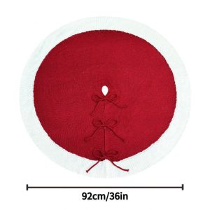 GENENIC Đỏ Váy cây thông Noel Dệt kim Len giả Đồ trang trí cây thông Noel Thiết kế cổ điển. Vải mềm mại. Váy cây dệt kim Trang trí ngày lễ