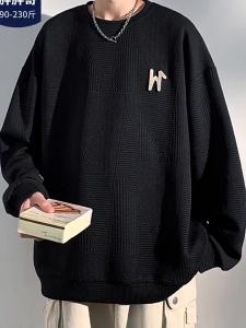 American Style Oversize Fleece Hoodie Mens round Neck Sweatshirt Large Size Casual Comfortable  Autumn Fashion