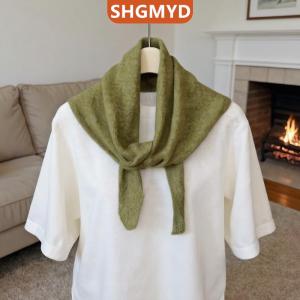 [COD] SHGMYD SPORTS ผ้าพันคอถักไหมพรมสามเหลี่ยมสไตล์เกาหลีผ้าพันคอสตรีผ้าพันคอถักผ้าพันคอถักผ้าพันคอถักอเนกประสงค์อบอุ่น
