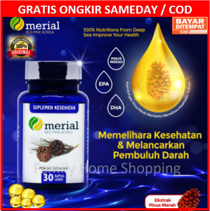 MERIAL Fish Oil Minyak Ikan Dengan Ekstrak Pinus Merah Red Pine Original (Gratis Ongkir)