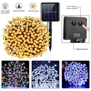 New 5M 7M 12M 22M Outdoor Waterproof Solar Fairy Lights 8 Modes 20 50 100 200Led Party Christmas Patio Garden Decoration