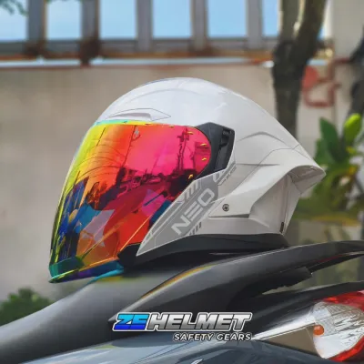 SPYDER NEO BLADE PLAIN (White) HALF FACE - DUAL VISOR (with FREE Clear Lens)