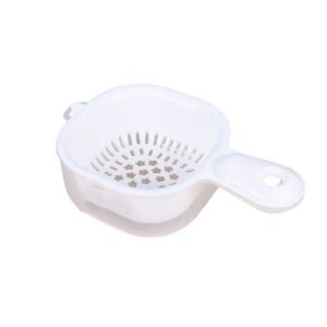 HUNIU Cute Drain Basket Double-layer 2 in 1 Drainage Bowl Simplicity Plastic Vegetable Storage Basket Kitchen