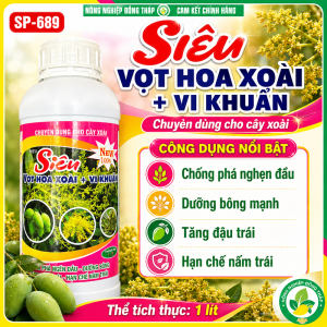 SIÊU VỌT HOA XOÀI + VI KHUẨN – CHỐNG PHÁ NGHẼN ĐẦU – DƯỠNG BÔNG TĂNG ĐẬU TRÁI – HẠN CHẾ NÁM TRÁI (Chai 1 lít)