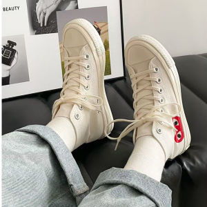 Conventure Mens and womens sports shoes canvas shoes flat shoes youth fashion High shoe upper Off White