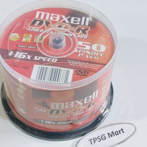Đĩa DVD MAXELL (1-16X Speed - 4.7GB DATA - 120MIN VIDEO) / Chuẩn DVI - R / Lốc 50 Đĩa