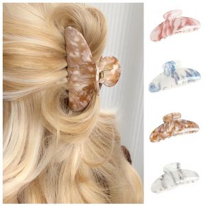 SKINJOY Hair Clip Ink Painting Pattern Hair Claw Shark Clip Solid Color Ponytail Barrettes Cute Hairpin New Chinese Style Shark Clip Girls