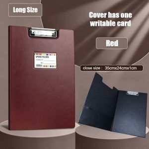 Leather Portfolio Folder Clipboard Long with Cover Paper Organizer Leather Clip Board Folder School Office Supplies