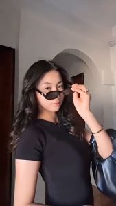 2025 New Gradient Lens Sunglasses - Korean UV400 Cat-Eye Shades for Women Trendy Small Frame PAZU