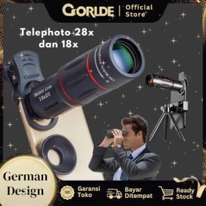 Kit Lensa Kamera Ponsel HD Zoom Telefoto 28X Lensa Ponsel Makro Fisheye Sudut Lebar untuk Smartphone