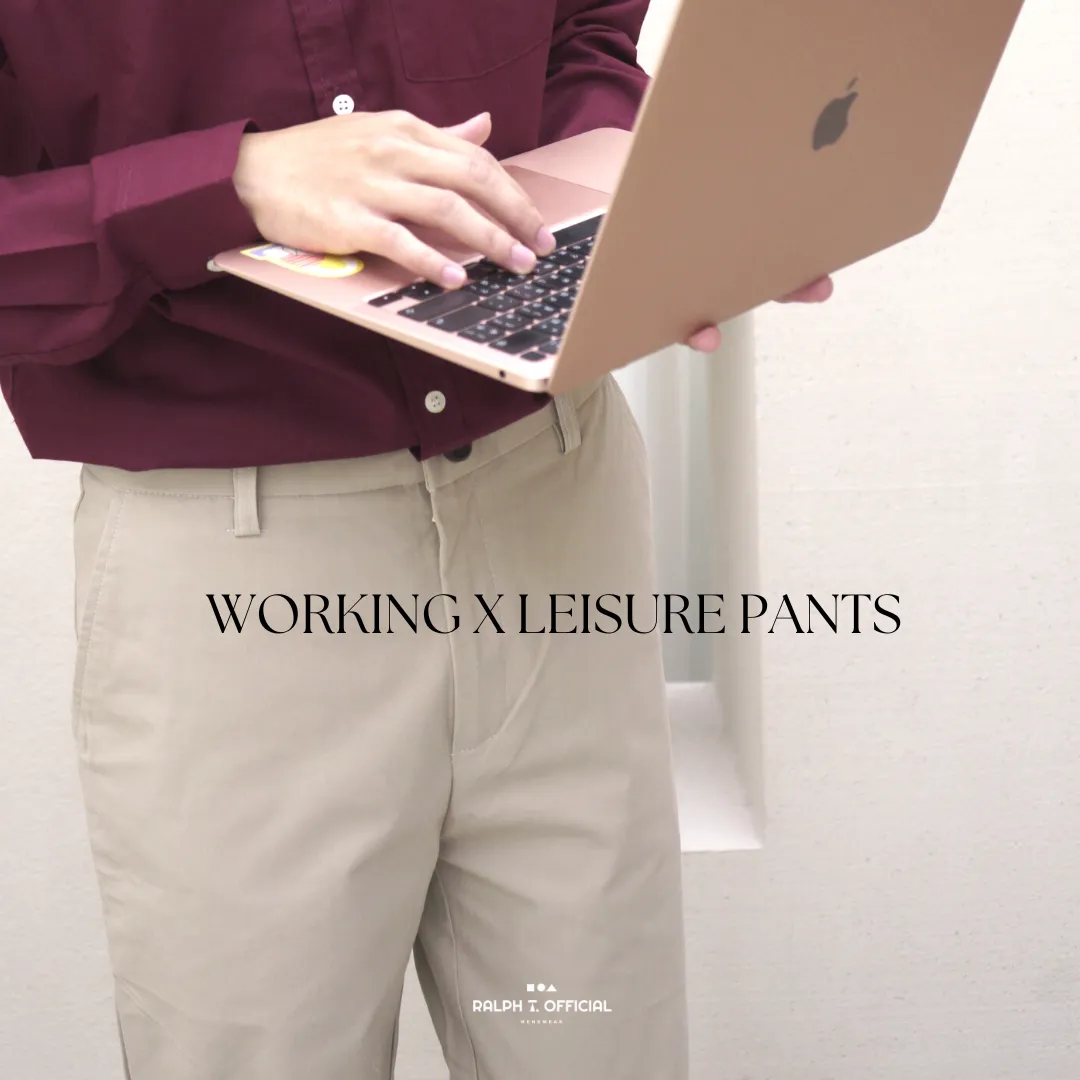 RALPH T OFFICIAL กางเกงขาเต่อ 5 ส่วน ชิโน่ยืดนุ่ม ทรงเกาหลี KOREAN ANKLE PANTS กางเกงขายาว ผู้ชาย สแล็ค สีขาว สีกรม สีเบจ สีดำ