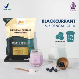Bubuk Minuman Blackcurrant Plain Tanpa Gula 1 kg - Serbuk Premium JPS [plain-fruit]