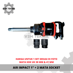 Air Impact Wrench 1 Inch / Alat Pembuka Ban Angin + 2 Mata Socket / Air Impact 1 Inch + Mata Socket Uk 38 DAN 41 MM