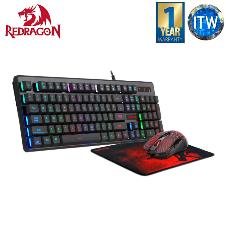 ITW Redragon S107104 Key RGB Mechanical Gaming Keyboard, Wired