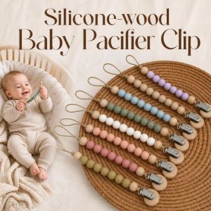 SIERWU Gỗ Silicone Kẹp giả Loại dùng cho thực phẩm Nhẹ Dây ngậm nướu cho bé Chất lượng cao An toàn khi mọc răng Người giữ giả Trẻ sơ sinh