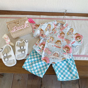 ชุดยูกาตะ ชุดนอน กิโมโน ชุดกิโมโน​ เด็กญี่ปุ่น ชุดนอนเด็ก ยูกาตะ ชุดจิมเบอิ เปโกะจัง UK3