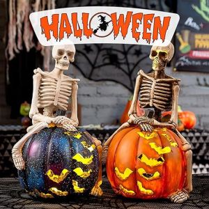 Tượng đèn bí ngô bộ xương Halloween