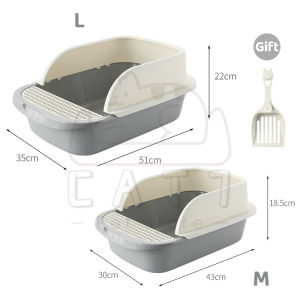 Cat Litter Box Tempat Bak Pasir Kucing Tempat Pup Toilet Kucing Berikan Sekop Gratis