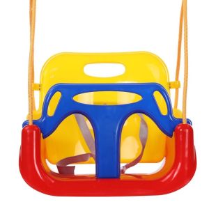 JESJELIU PP Plastic Childrens Swing Toy Fitness Equipment Adjustable Ropes Kids Hanging Seat Toys Durable Kids Garden Swing Kids Gift