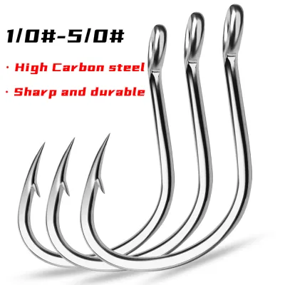 PROBEROS 10pcs Slow Jigging Assist Hooks Heavy Duty Single Fishing Hook 1/0 2/0 3/0 4/0 5/0 High Carbon Steel Barbed Pikee Hook Saltwater Boat Fishing Tackle KH13001