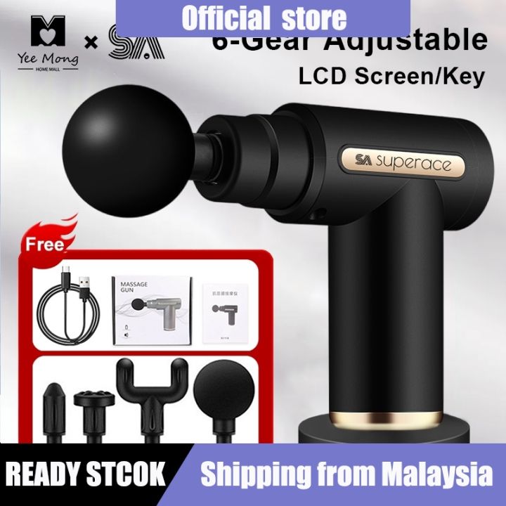 Muscular Gun Machine 4 Heads Portable Muscle Mage Gun 36 gear adjustment Percussive High ...