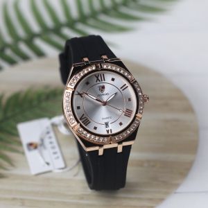 Jam tangan Wanita Leopard 8081 tanggal aktif tali karet analog original