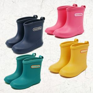 Japan Kids Boy rubber Rain Boots Girls Boys children Ankle Rainboots Waterproof shoes Round toe Water Shoes soft Rubber Shoes